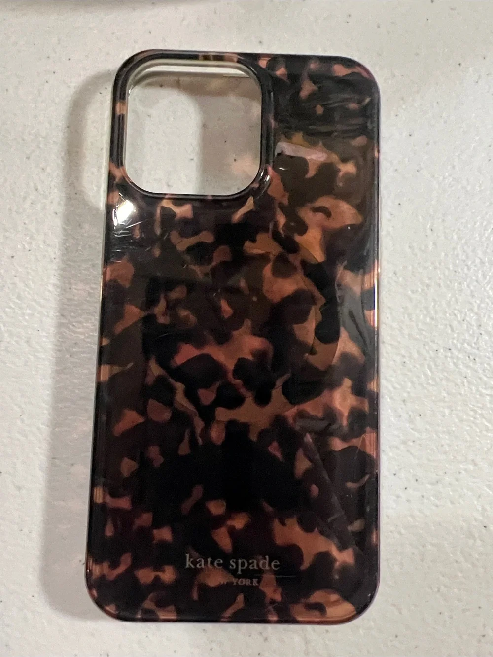 kate spade Tortoiseshell Brown & Black Hard Phone Case 15 Pro max